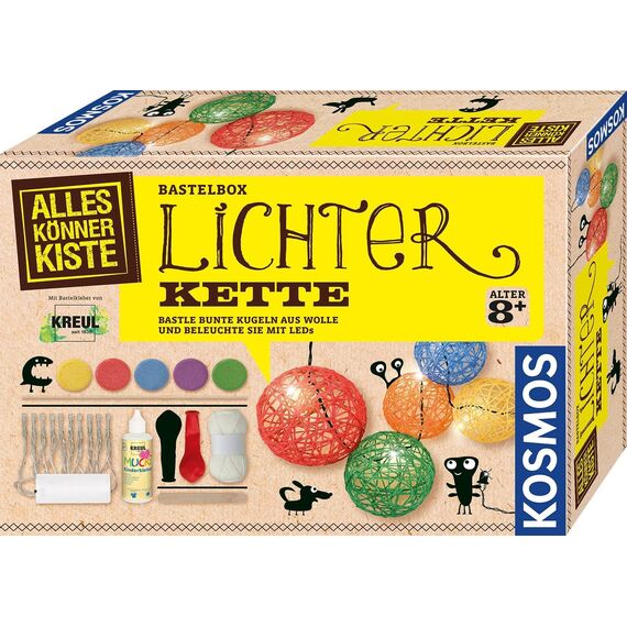 Kosmos 604288 AllesKönnerKiste Lichterkette zum Selbermachen, DIY-Bastelset für Mädchen und Jungen ab 8 Jahren, Geschenk-Set für den Kindergeburtstag, Basteln für Kinder