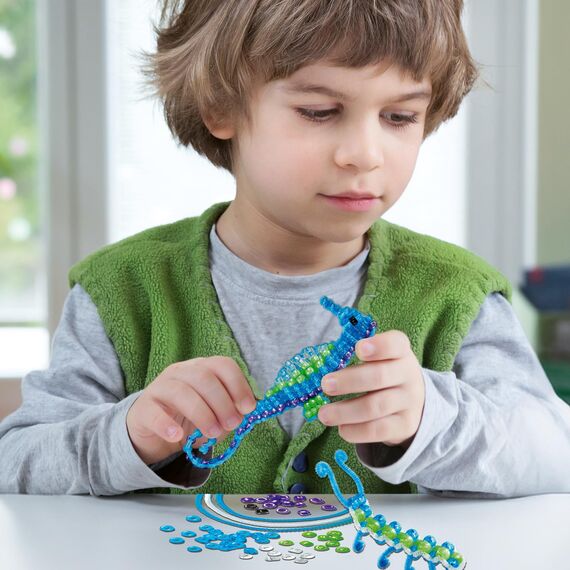Ravensburger BeCreative Bead Animal Seahorse - Bastelset für Kinder ab 6 Jahren, Perlentiere Seepferdchen basteln für Mädchen und Jungen - 18428 - Geburtstagsgeschenke, Deko selber basteln