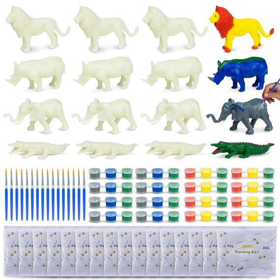 BONNYCO Dschungel Mitgebsel Kindergeburtstag, Malset 16 Stück Mitbringsel Kindergeburtstag Gastgeschenke. Kleine Geschenke für Kinder, Tiere Pinata Füllung. Give Aways, Basteln für Kinder Jungen