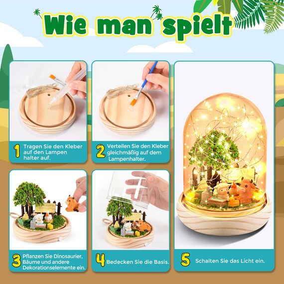 Dislocati Bauernhof Nachtlicht-Set für Mädchen ab 4-10 Jahre, Rot, Miniatur-Bauernhof-Spielzeug, Kinder, Mädchen 4-10 Jahre Geschenke