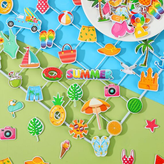 JULBEAR Sticker Sommer, 300 Stück Sticker Urlaub Strandaufkleber Selbstklebende Hawaii Strand Thema Sommerferien Reise Aufkleber für Sammelalben Kühlschränke Fotoalben Notizbücher