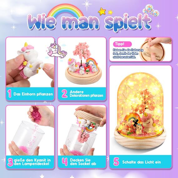 Dislocati Mädchen Geschenke 3-10 Jahre,Einhorn Geschenke für Mädchen Bastelset Kinder 4-10 Jahre Kinder Nachtlicht Spielzeug ab 4-10 Jahre Bastelset Geschenke Weihnachten Deko