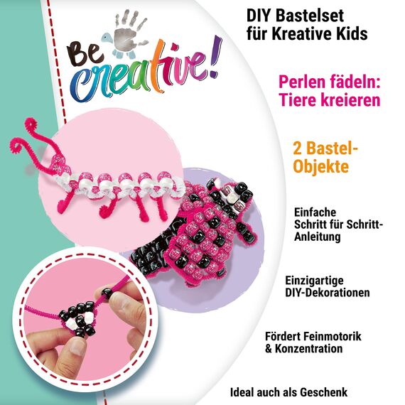 Ravensburger BeCreative 25539 Perlentier Marienkäfer, DIY für Kinder ab 6 Jahren
