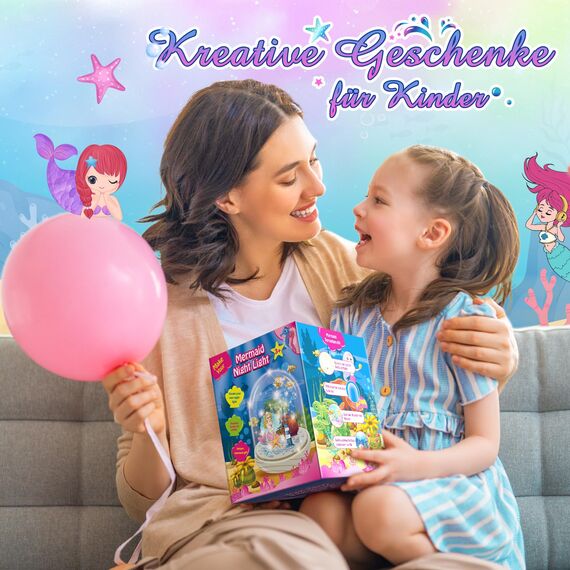 Dislocati Mädchen Geschenke 5 6-10 Jahre,Bastelset Kinder 4 5 6-10 Jahre Meerjungfrau Spielzeug für 3-8 Jahre Mädchen Kinder Nachtlicht Spielzeug ab 5-10 Jahre Mädchen Kinder Geschenke
