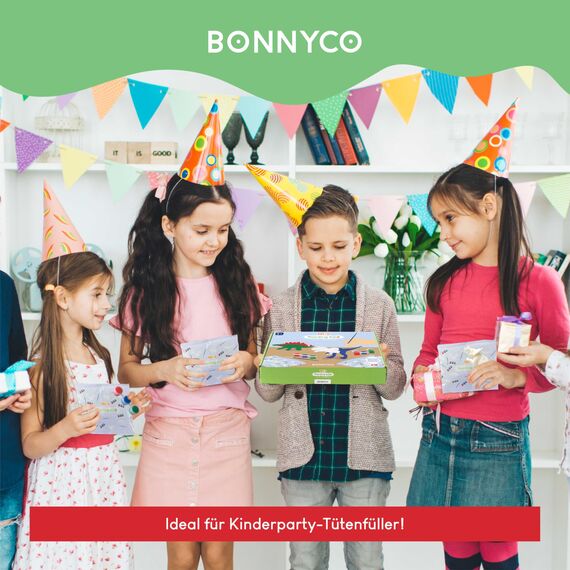 BONNYCO Dinosaurier Mitgebsel Kindergeburtstag, Malset 16 Stück Mitbringsel Kindergeburtstag Gastgeschenke. Kleine Geschenke für Kinder, Dino Pinata Füllung. Give Aways, Basteln für Kinder Jungen