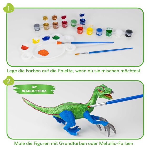 BONNYCO Dinosaurier Spielzeug Malset 16 Figuren. Dino Bastelset Kinder Spielzeug sie leuchten im Dunkeln. Dinosaurier Basteln, Geschenke für Kinder 3 4 5 6 7 8 9 10 Jahre Geburtstag, Weihnachten