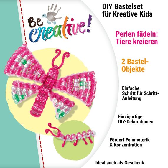 Ravensburger BeCreative Bead Animal Butterfly - Bastelset für Kinder ab 6 Jahren - 18249 - Geburtstagsgeschenke, Deko selber basteln