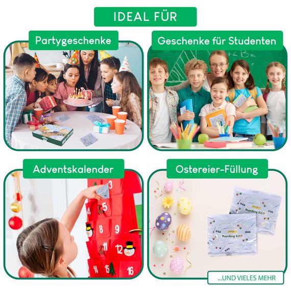 BONNYCO Dschungel Mitgebsel Kindergeburtstag, Malset 16 Stück Mitbringsel Kindergeburtstag Gastgeschenke. Kleine Geschenke für Kinder, Tiere Pinata Füllung. Give Aways, Basteln für Kinder Jungen