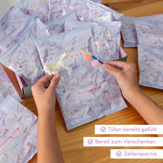 BONNYCO Einhorn Geschenke für Mädchen, Malset 16 Stück Einhorn Mitgebsel Kindergeburtstag Gastgeschenke. Kleine Geschenke für Kinder, Pinata Füllung. Mitgebsel Basteln Mädchen, Give Aways Bastelset