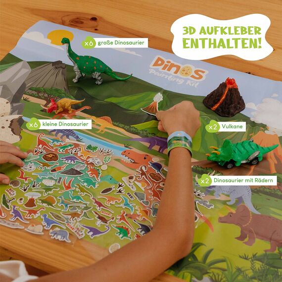BONNYCO Dinosaurier Spielzeug Malset 16 Figuren. Dino Bastelset Kinder Spielzeug sie leuchten im Dunkeln. Dinosaurier Basteln, Geschenke für Kinder 3 4 5 6 7 8 9 10 Jahre Geburtstag, Weihnachten