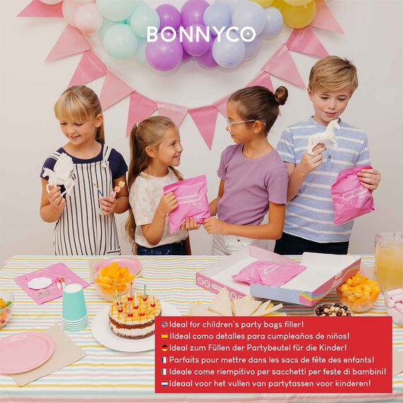 BONNYCO Einhorn Geschenk für Mädchen, Malset 4 Stück Mitgebsel Kindergeburtstag Gastgeschenke. Kleine Geschenke für Kinder, Mitgebsel Kindergeburtstag Mädchen. Pinata Füllung, Einhorn Bastelset