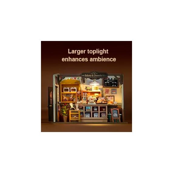 ROWOOD DIY Miniatur Haus Backhaus Puppenhaus | DIY Mini Holz Haus Modellbausatz | Bastelset Geburtstag Geschenke für Erwachsene Frauen Mädchen