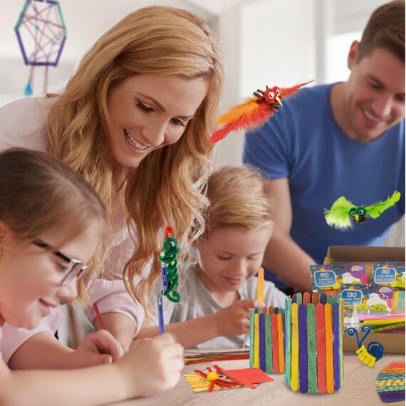 Grafix Bastelsachen Set für Kinder | Basic Craft Bastelset | Bastelmaterial | Bastelbox | Kinderbastellset für Jungen und Mädchen | Kids Giant Craft Box