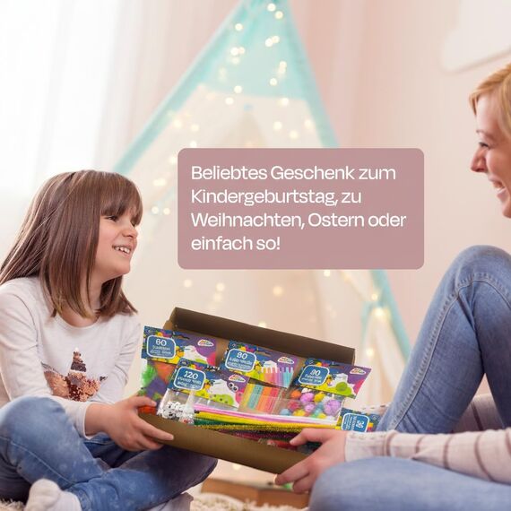Grafix Bastelsachen Set für Kinder | Basic Craft Bastelset | Bastelmaterial | Bastelbox | Kinderbastellset für Jungen und Mädchen | Kids Giant Craft Box