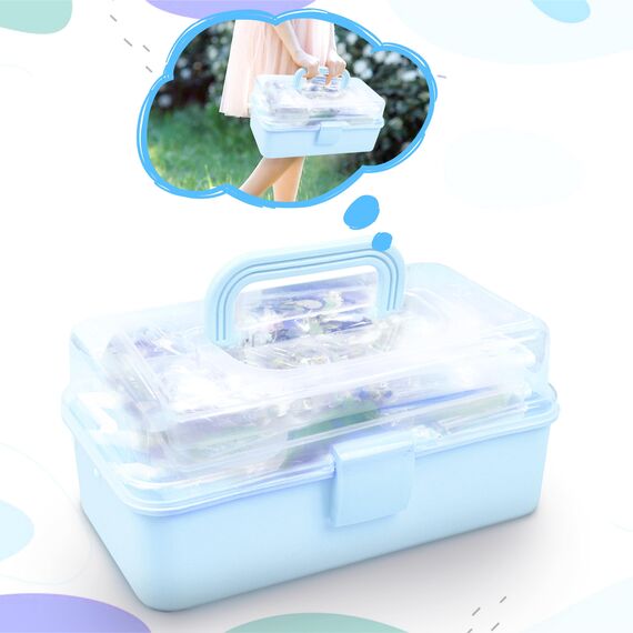 LINAYE 3000+Pcs Bastelset für Kinder Bastelbox Bastelmaterial Set,Bastelkoffer Gehören Pompons,Pfeifenreiniger,Scrapbooking Basteln Kinder Alter 4 bis 10 Geschenk für Junge Mädchen Bastelbedarf Blau