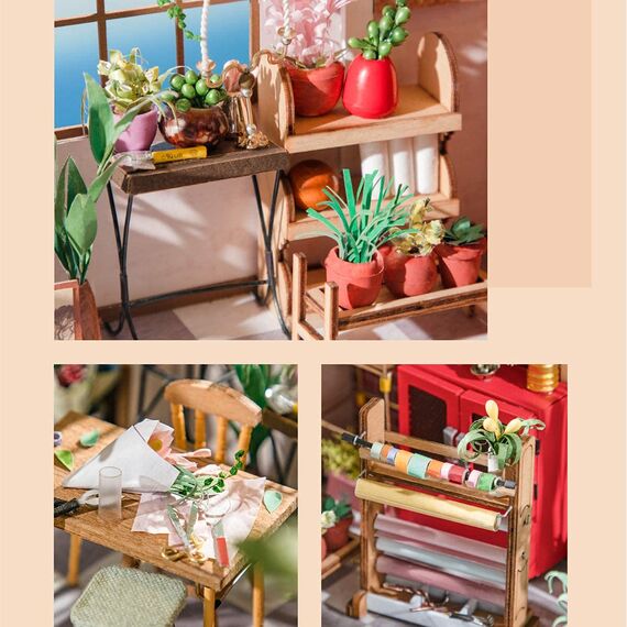 Rolife Mini DIY Handwerk Puppenhaus Kit Blumenladen Modell Puppenhaus Spielzeug Set Erwachsene Teenager Gebäude Puzzle Geburtstagsgeschenk