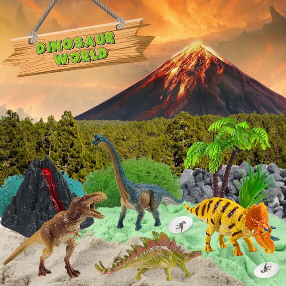 Dinosaurier Spielzeug, DIY Dinosaurier Terrarium Set mit Timing Fernbedienung und farbigen Lichtern, Nachtlicht Selber Basteln Kinder, Wissenschaftliche Bastelsets, Weihnachten Geschenke für Jungen