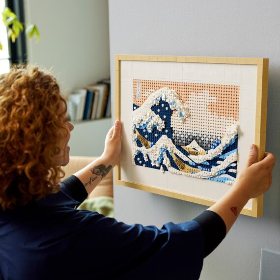 LEGO 31208 Art Hokusai – Große Welle, 3D Japanische Wanddeko, Bastelset, gerahmte Ozean-Leinwand, Hobbys für Erwachsene, DYI, Home- und Büro-Deko