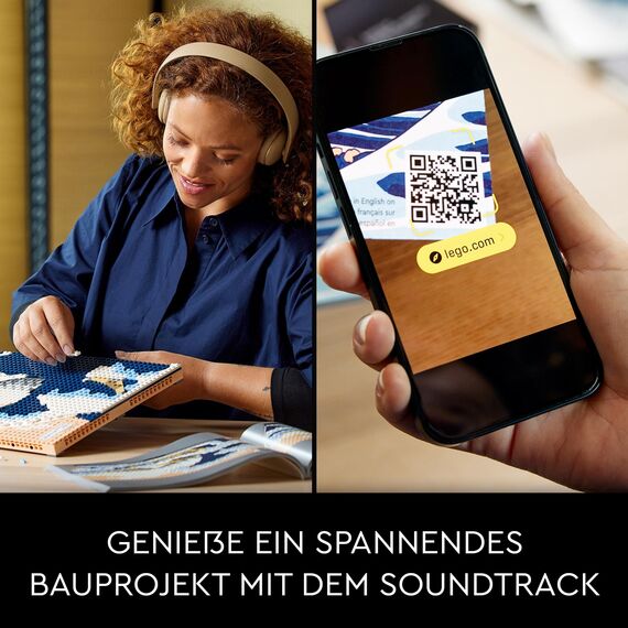 LEGO 31208 Art Hokusai – Große Welle, 3D Japanische Wanddeko, Bastelset, gerahmte Ozean-Leinwand, Hobbys für Erwachsene, DYI, Home- und Büro-Deko