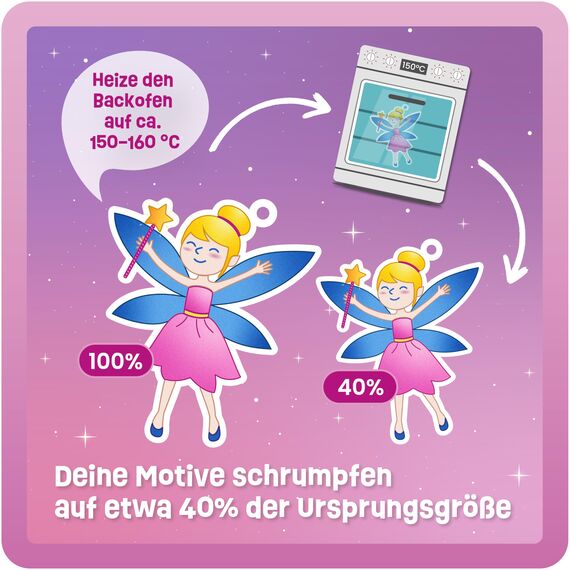 Smowo® 10 Schrumpffolien mit Einhorn Motiven & Schlüsselanhängern - Zauberhaftes Bastelset für Mädchen - Schrumpfende Plastikfolien mit 100 schönen Designs