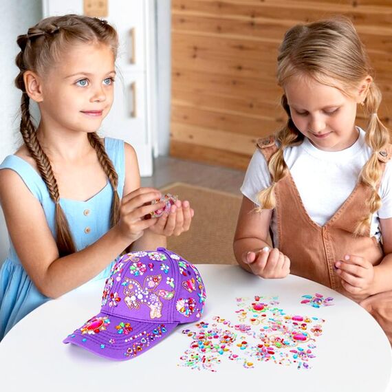 Shmily Bastelset : Geschenk Mädchen 4-12 Jahren Einhorn Kappe Spielzeug ab 4 5 6 7 8 9 10 11 Alte Kinder Geburtstag Pferde Baseballcap Sonnenhut Basteln, Rosa+Lila
