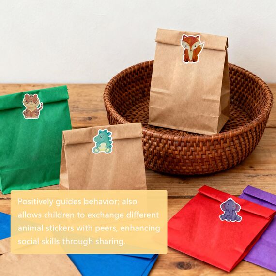 4 Roll Tier Sticker Kinder Stickers,Tieraufkleber Runde Cartoon Tier Aufkleber,Tiersticker Wasserdicht Tiersticker zum Aufkleben Kinder,Selbstklebende Stickerrolle für Scrapbook Laptop Trinkflasche