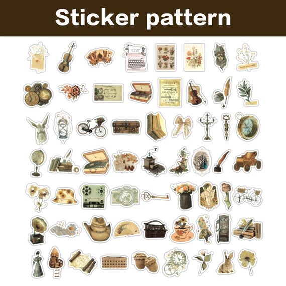 110 Stück Vintage Aufkleber, Aesthetic Kindle Aufkleber, für Journaling Fotoalbum Scrapbooking Stickers, DIY Basteln Aesthetic Deko