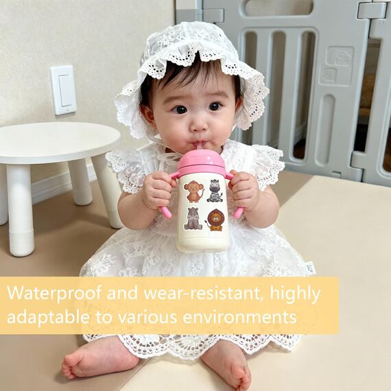 4 Roll Tier Sticker Kinder Stickers,Tieraufkleber Runde Cartoon Tier Aufkleber,Tiersticker Wasserdicht Tiersticker zum Aufkleben Kinder,Selbstklebende Stickerrolle für Scrapbook Laptop Trinkflasche