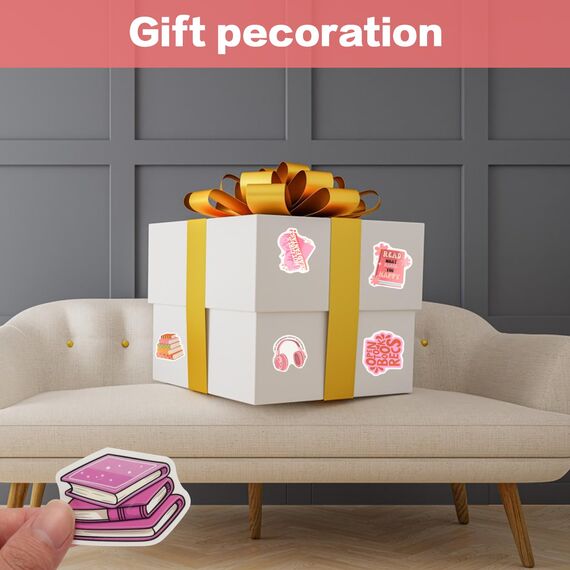 120 Rosa Aufkleber, Aesthetic Kindle Aufkleber, für Wasserflaschen, Scrapbook, Journal, Laptop, Buchgeschenke für Frauen, Mädchen