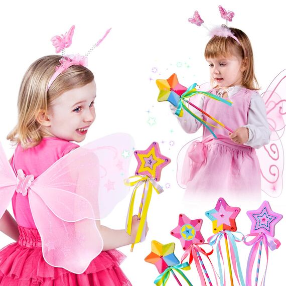 Atoylink Bastelset Kinder Mädchen, 12 Stück Prinzessin Zauberstab Basteln Zubehör Mädchen Party Mitgebsel Prinzessin Basteln Kindergeburtstag Geschenk Kinder 3 4 5 6 7 8 9 10 jahre