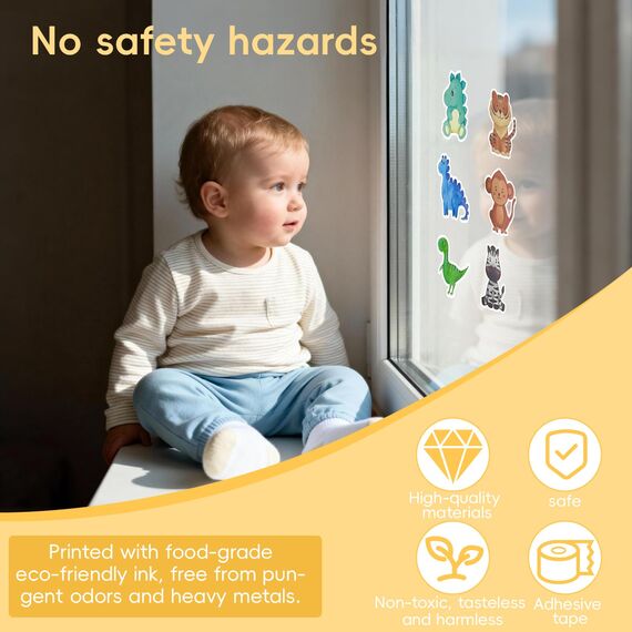 4 Roll Tier Sticker Kinder Stickers,Tieraufkleber Runde Cartoon Tier Aufkleber,Tiersticker Wasserdicht Tiersticker zum Aufkleben Kinder,Selbstklebende Stickerrolle für Scrapbook Laptop Trinkflasche