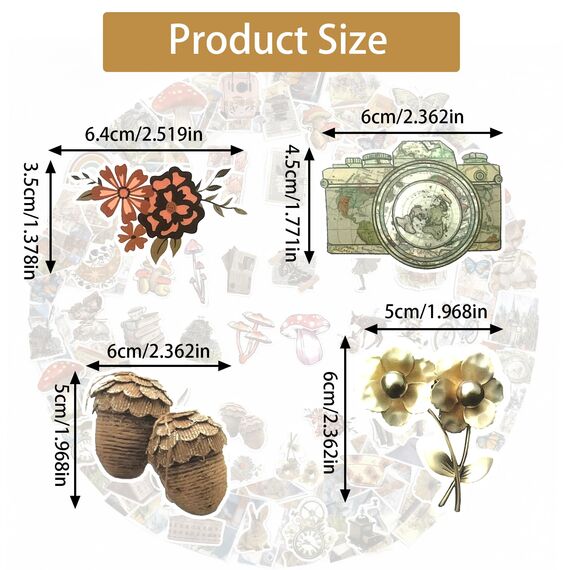 230 Stück Vintage Aufkleber, Sticker Aesthetic, Wasserfeste Vinyl Aufkleber für DIY Journal Scrapbook Sticker Fotoalbum Craft Notebook Aesthetic Deko