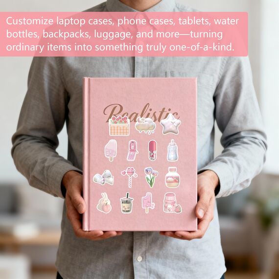 120 Stück Cute Sticker Aesthetic, rosa Coquette Aufkleber Mädchen, wasserdichte Vinyl Sticker Mädchen, ästhetische süße Stickers für Scrapbook Laptop Fotoalbum Journal Dekoration