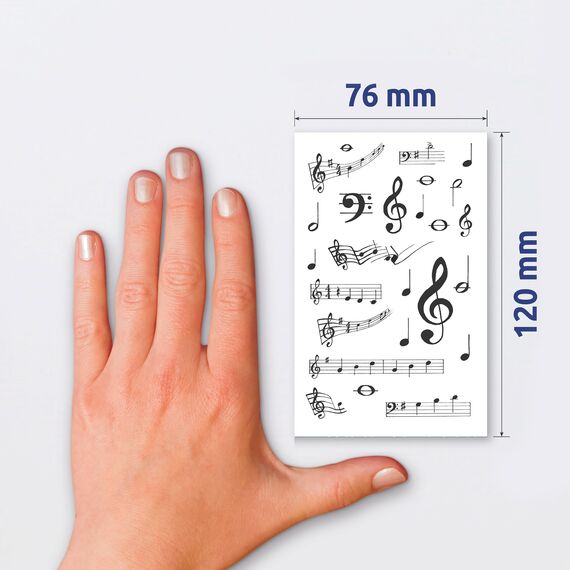 AVERY Zweckform 55151 Papier-Sticker Noten 75 Aufkleber (weiß, schwarz, Dekosticker, Musiknoten, Musikunterricht, selbstklebend, Karten, Scrapbooking, Fotoalbum, Bullet Journal, Dekorieren, Basteln)