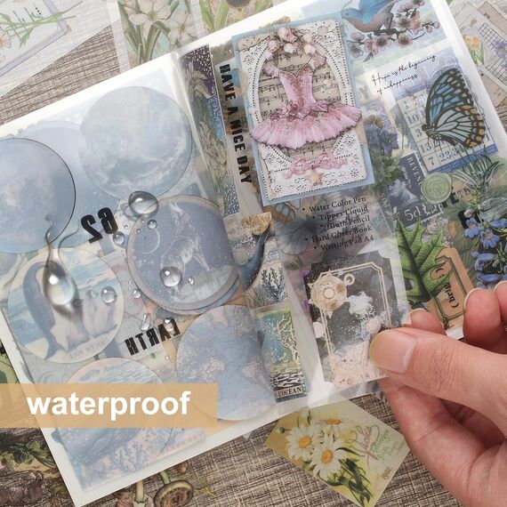 Scrapbooking Sticker Set, Scrapbooking Aufkleber, Dekorative Journal Fotoalbum Aufkleber Stickers Zubehör Selbstklebend für DIY Scrapbook Kalender Notizbuch Fotobuch Tagebuch Journaling