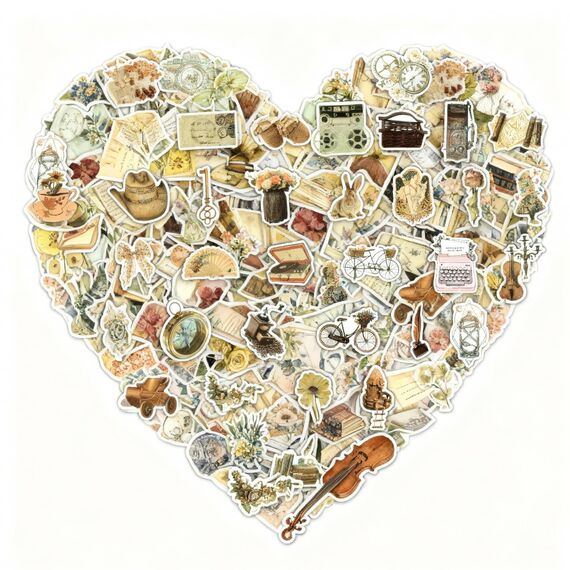 230 Stück Vintage Aufkleber, Sticker Aesthetic, Wasserfeste Vinyl Aufkleber für DIY Journal Scrapbook Sticker Fotoalbum Craft Notebook Aesthetic Deko