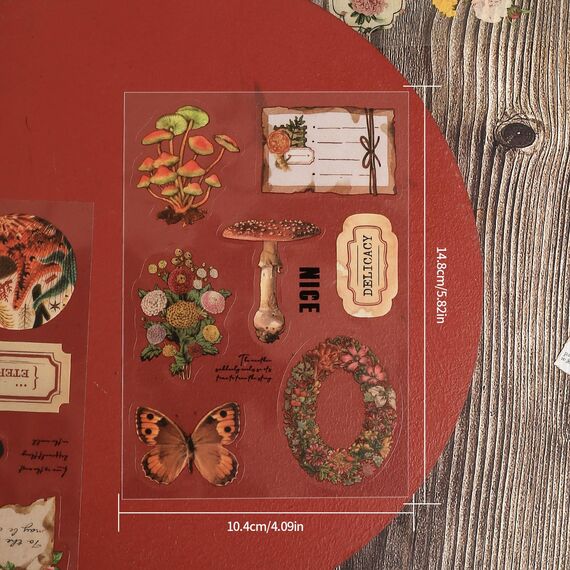 Vintage Scrapbooking Aufkleber Set, Scrapbooking Sticker, Dekorative Journal Fotoalbum Aufkleber Stickers Zubehör Selbstklebend für DIY Notizbuch Fotobuch Tagebuch Journaling