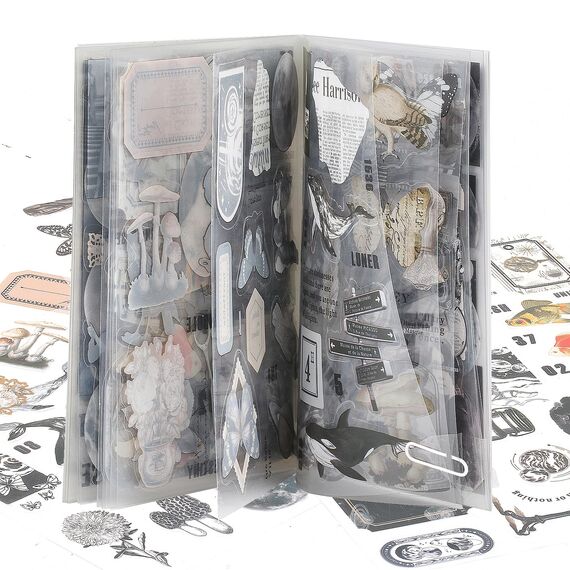 Scrapbooking Sticker Set, Scrapbooking Aufkleber, Dekorative Journal Fotoalbum Aufkleber Stickers Zubehor Selbstklebend fur DlY Scrapbook Kalender Notizbuch Fotobuch