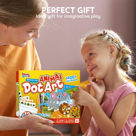 Klever Kits Dot Art Aktivität, Dot It Tiere, Sticker Bastelset für Kinder, DIY Bastelset Zum Basteln Kit,Geburtstagsgeschenke für Kinder ab 3+ Jahren, Flugzeug-Reisespielzeug