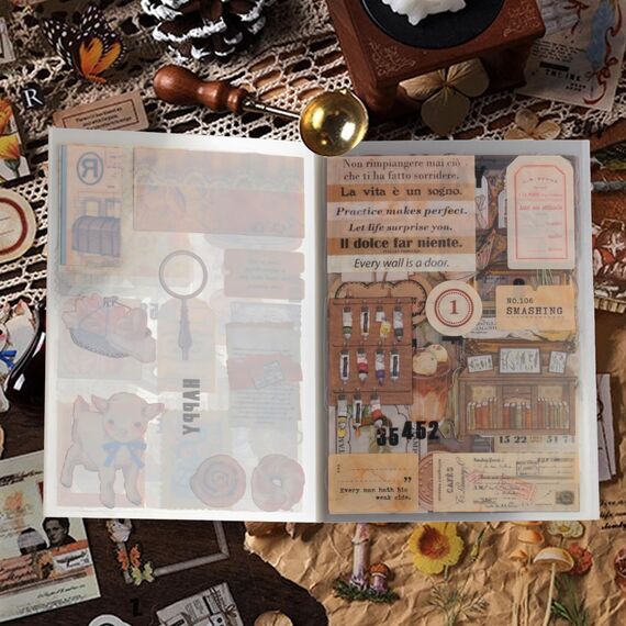 Scrapbooking Sticker Set, Scrapbooking Aufkleber, Dekorative Journal Fotoalbum Aufkleber Stickers Zubehör Selbstklebend für DIY Scrapbook Kalender Notizbuch Fotobuch Tagebuch Journaling