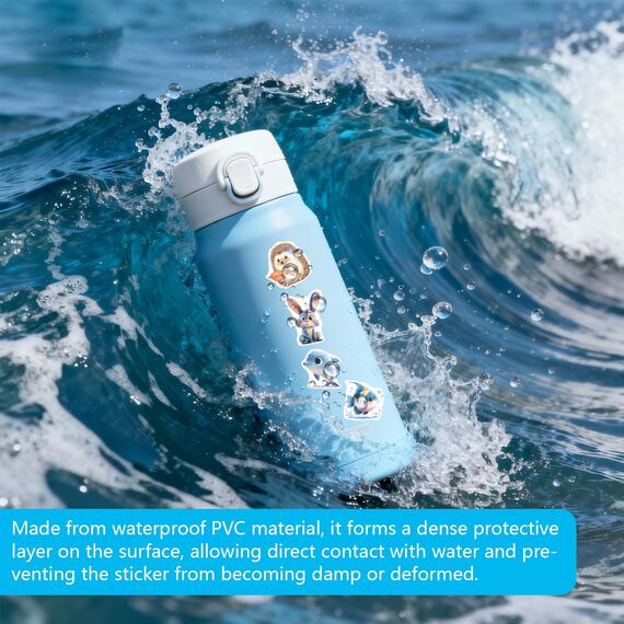 6 Bögen Tier Glitzer Sticker Kinder, Tiere Sticker Glitzer Aufkleber Kinder, Holografische Aufkleber Wasserfest Tiersticker für Skateboard Helme Kühlschränke Tischplatten Basteln Tieraufkleber