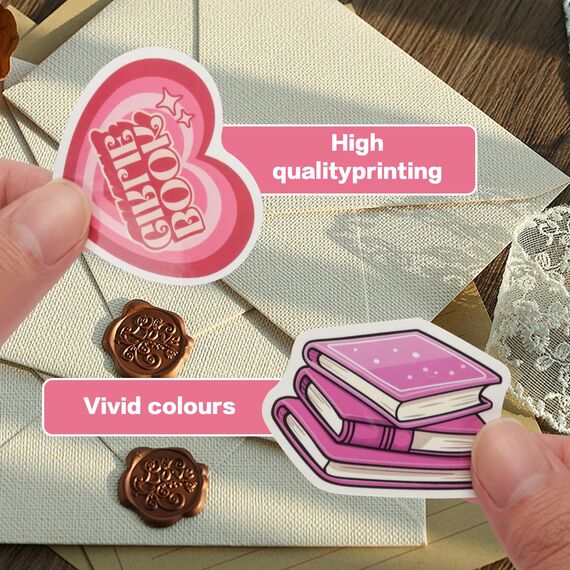 120 Rosa Aufkleber, Aesthetic Kindle Aufkleber, für Wasserflaschen, Scrapbook, Journal, Laptop, Buchgeschenke für Frauen, Mädchen