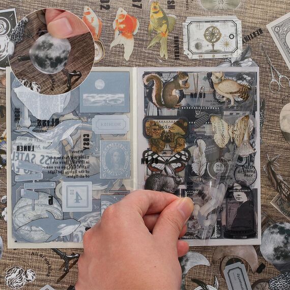 Scrapbooking Sticker Set, Scrapbooking Aufkleber, Dekorative Journal Fotoalbum Aufkleber Stickers Zubehor Selbstklebend fur DlY Scrapbook Kalender Notizbuch Fotobuch