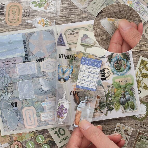 Scrapbooking Sticker Set, Scrapbooking Aufkleber, Dekorative Journal Fotoalbum Aufkleber Stickers Zubehör Selbstklebend für DIY Scrapbook Kalender Notizbuch Fotobuch Tagebuch Journaling
