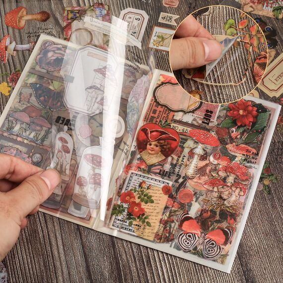 Vintage Scrapbooking Aufkleber Set, Scrapbooking Sticker, Dekorative Journal Fotoalbum Aufkleber Stickers Zubehör Selbstklebend für DIY Notizbuch Fotobuch Tagebuch Journaling