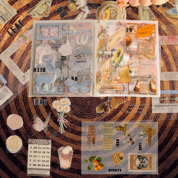 Scrapbooking Sticker Set, Scrapbooking Aufkleber, Dekorative Journal Fotoalbum Aufkleber Stickers Zubehör Selbstklebend für DIY Scrapbook Kalender Notizbuch Fotobuch Tagebuch Journaling