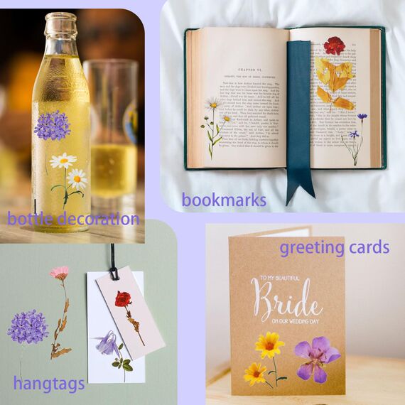 120 Transparente Scrapbooking Aufkleber, PET Blumen Aufkleber Pflanzen Sticker, Flower Stickers, Blumenaufkleber für Scrapbook Fotoalbum Sammelalbum Laptops Handwerk (60 Stile)