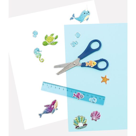 folia 19502 - Bubble - Sticker II mit Unterwasser Motiven, mit strukturierter Bläschenoberfläche, 28 Stück, ideal geeignet zum Verzieren von Grußkarten, Bastelarbeiten und Scrapbooking