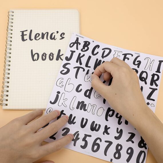 720 Stücke 10 Blätter Selbstklebende Buchstaben Nummern Aufkleber Hausnummer Vinyl Wasserdichte Sticker Klebebuchstaben für Briefkasten Schilder Tür Adressnummer DIY Scrapbooking 1Zoll (Schwarz)