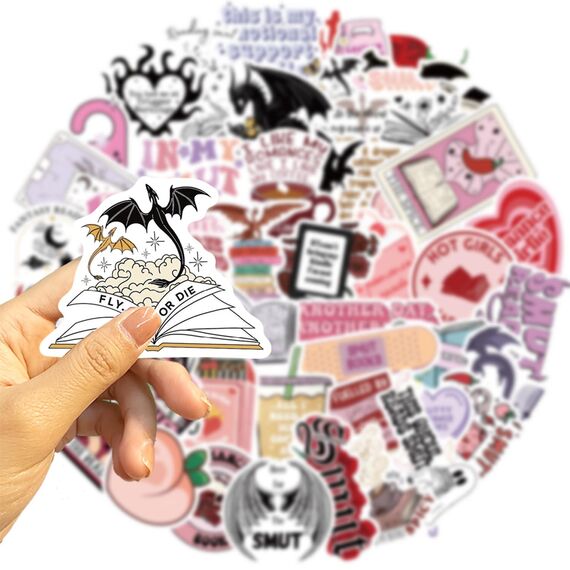 Vintage Aufkleber, Sticker Aesthetic für Wasserflaschen, Scrapbooking, Laptops,Wasserfeste Vinyl Aufkleber für Kinder Mädchen Jugendliche (Bookish Smutty-52 Stück)